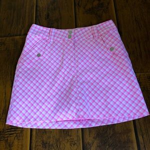 Nike Pink Gingham Plaid Golf Tennis Skirt Skort